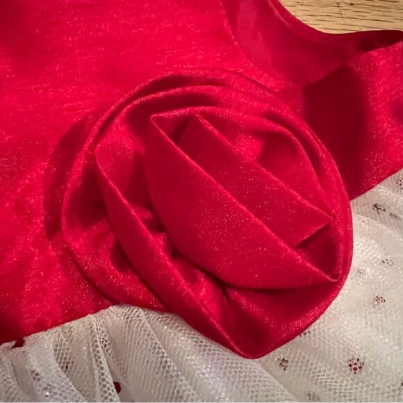 😊3/$30 Baby Girl Holiday Editions Red And Silver Sparkle TuTu Dress Size 3-6 Mo - Picture 3 of 16